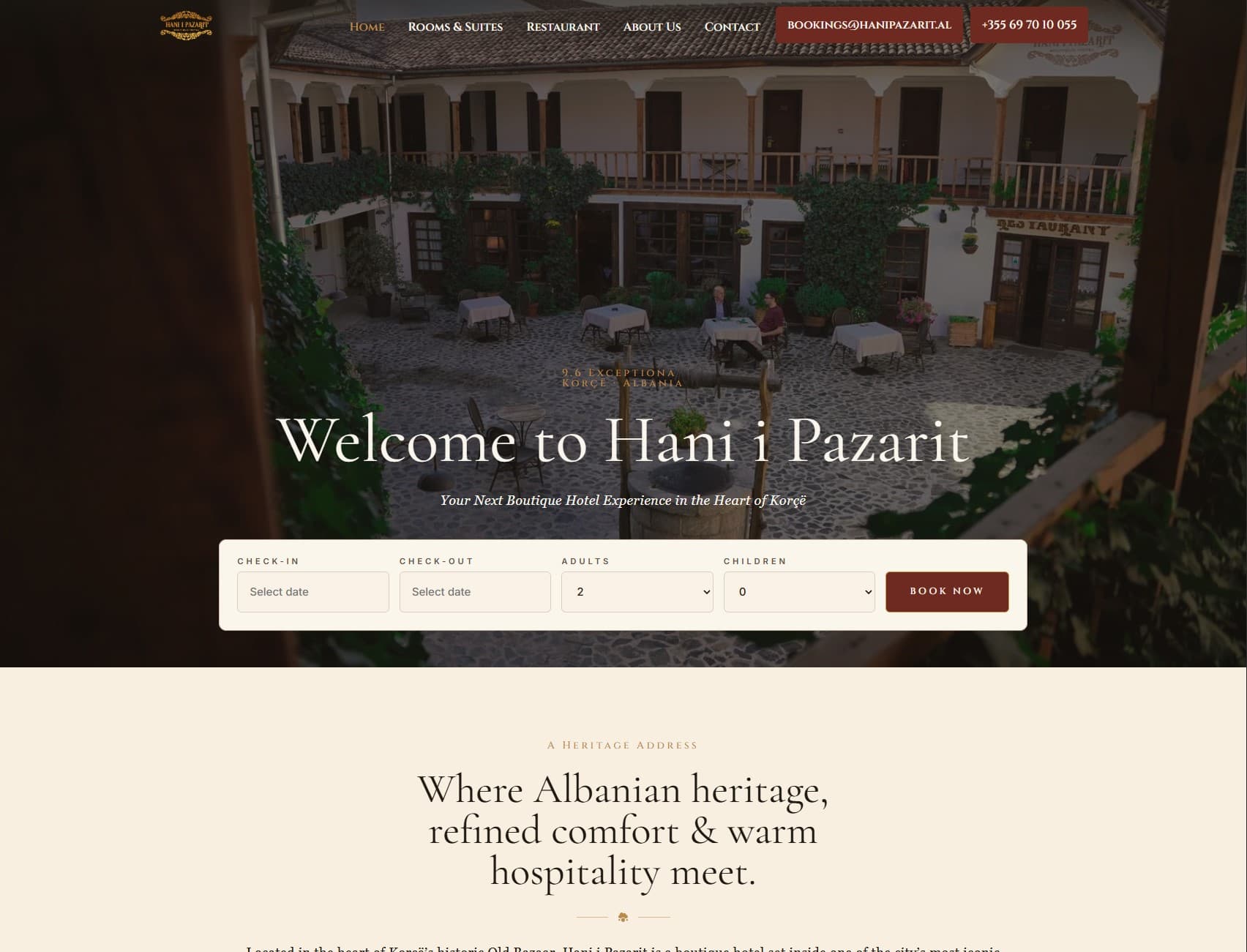 Hani i Pazarit — Hani i Pazarit — Boutique Hotel Website