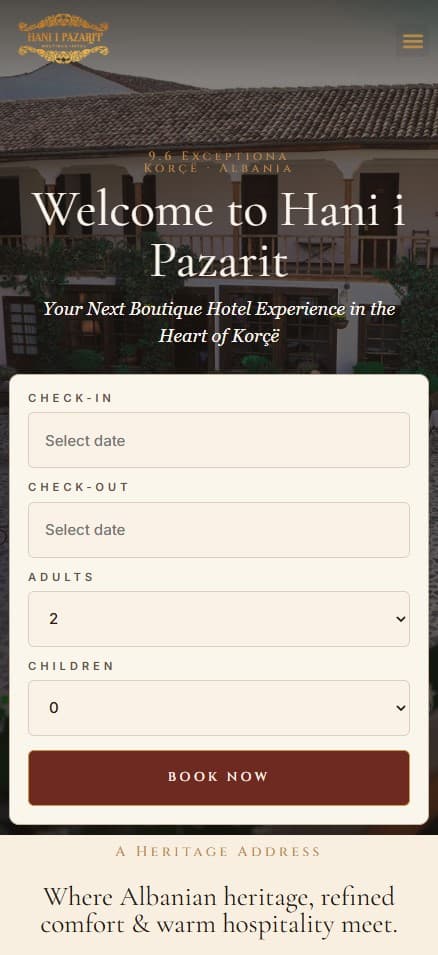 Hani i Pazarit — Hani i Pazarit — Boutique Hotel Website
