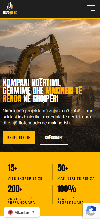 ERSK SHPK — ERSK SHPK — Faqe interneti për ndërtim dhe makineri të rënda